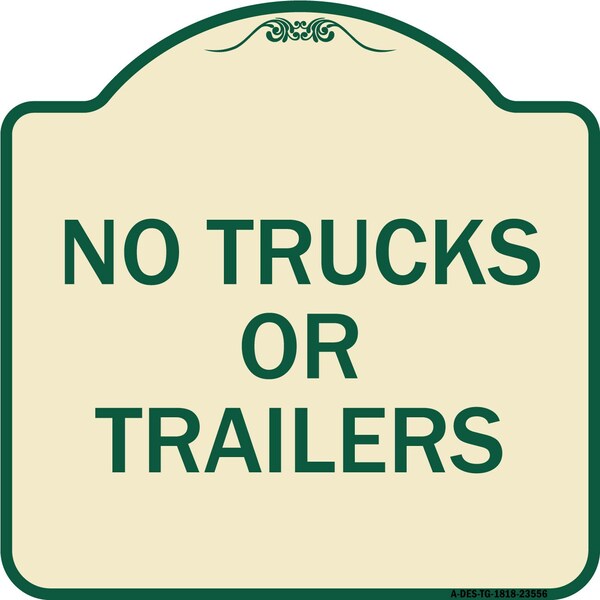 No Trucks or Trailers Heavy-Gauge Aluminum Architectural Sign, 18" H, TG-1818-23556